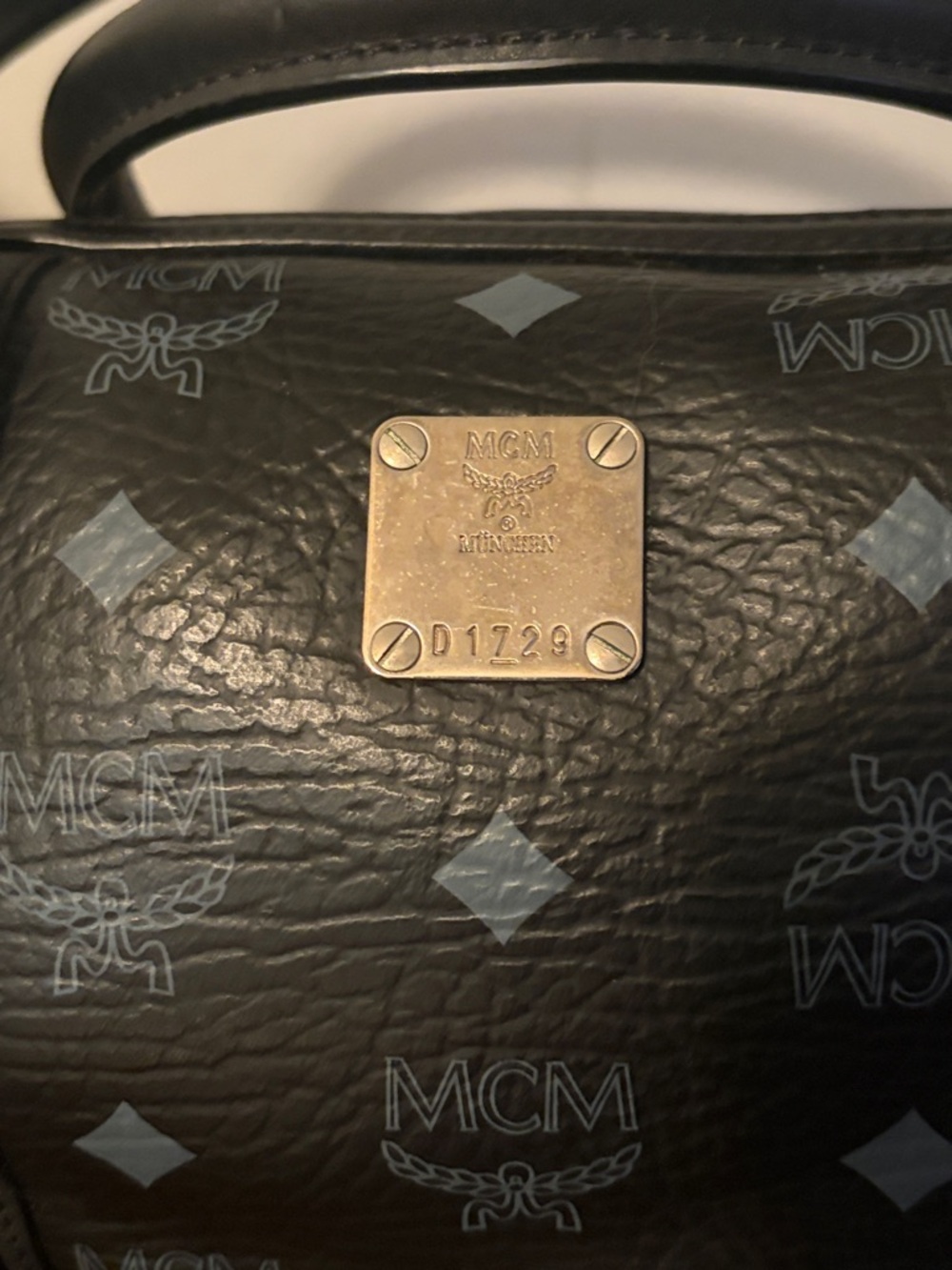 MCM Black Visetos Mini Satchel with Silver Hardware - Picture 7 of 14